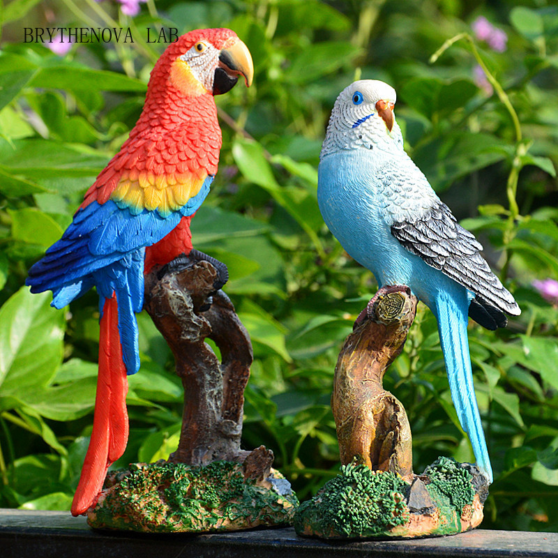 Resin Parrot Statue Ornament O - đánh giá và giá Bonsai Garden Wall