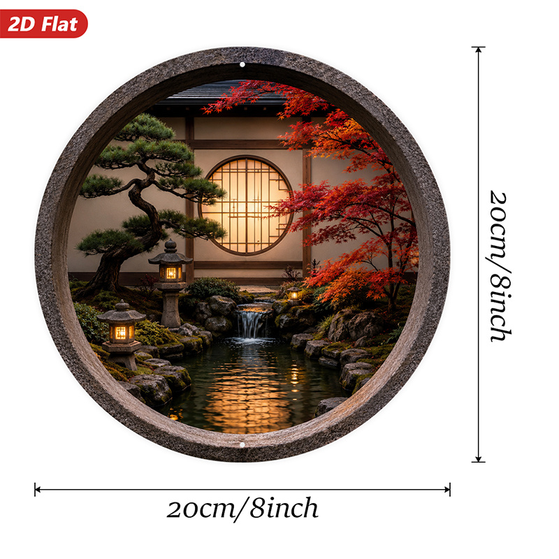 2D Flat, 1pc Round Metal Sign  - đánh giá và giá Bonsai Garden Wall